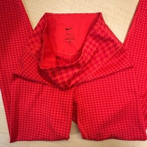 Nike Red Houndstooth Active Leggings